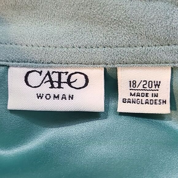 Cato Light Teal Jacket, Zipper Down the Center with Zipper Pockets, Size 18/20W - Picture 6 of 7